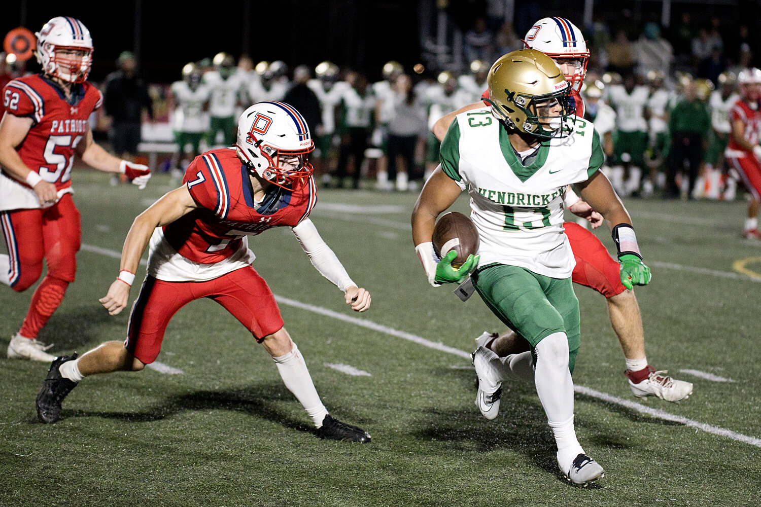 A Hendricken ball-carrier gets away from Portsmouth’s Chris Wilkie.