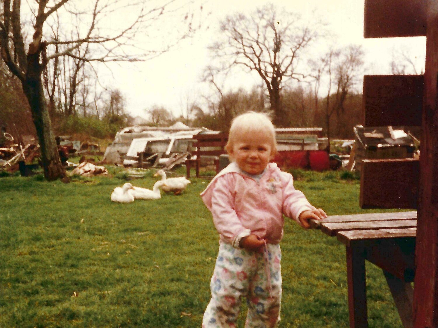 Sara, a daughter of Mary D’Arrigo, enjoyed playing outdoors on the property.