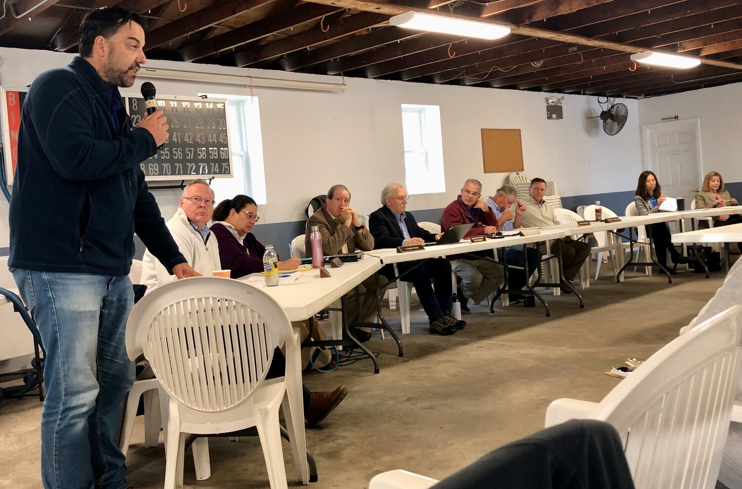 Jacques Afonso of Rhode Island Energy updates Prudence Island residents on the agency’s recent work on the island during a Town Council meeting in the Prudence Island Improvement Hall Saturday morning.