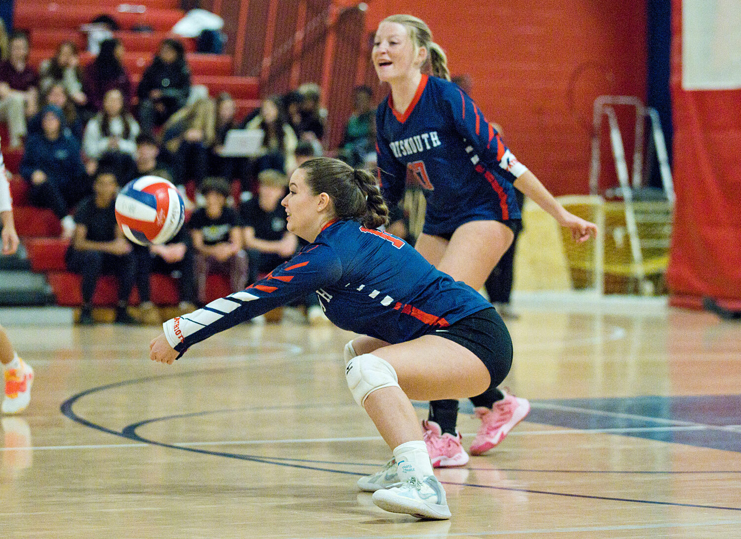Madelyn Krzych keeps the ball in play while competing against La Salle.