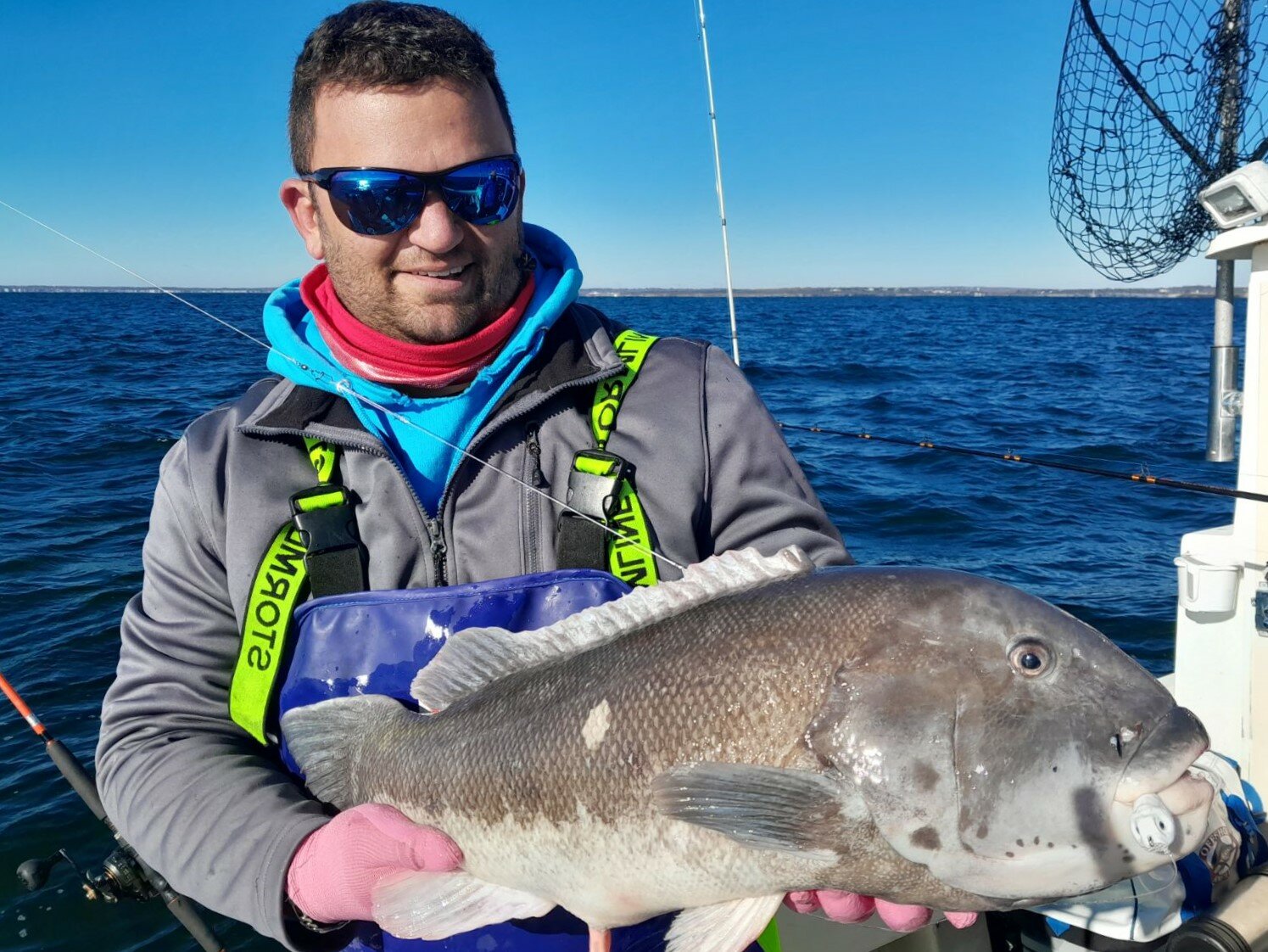 “Capt. Kurt Rivard of K & M Coastal Charters caught this 14-pound tautog last week with a jig when fishing off Newport,” said Jeff Sullivan of Lucky Bait & Tackle, Warren.
