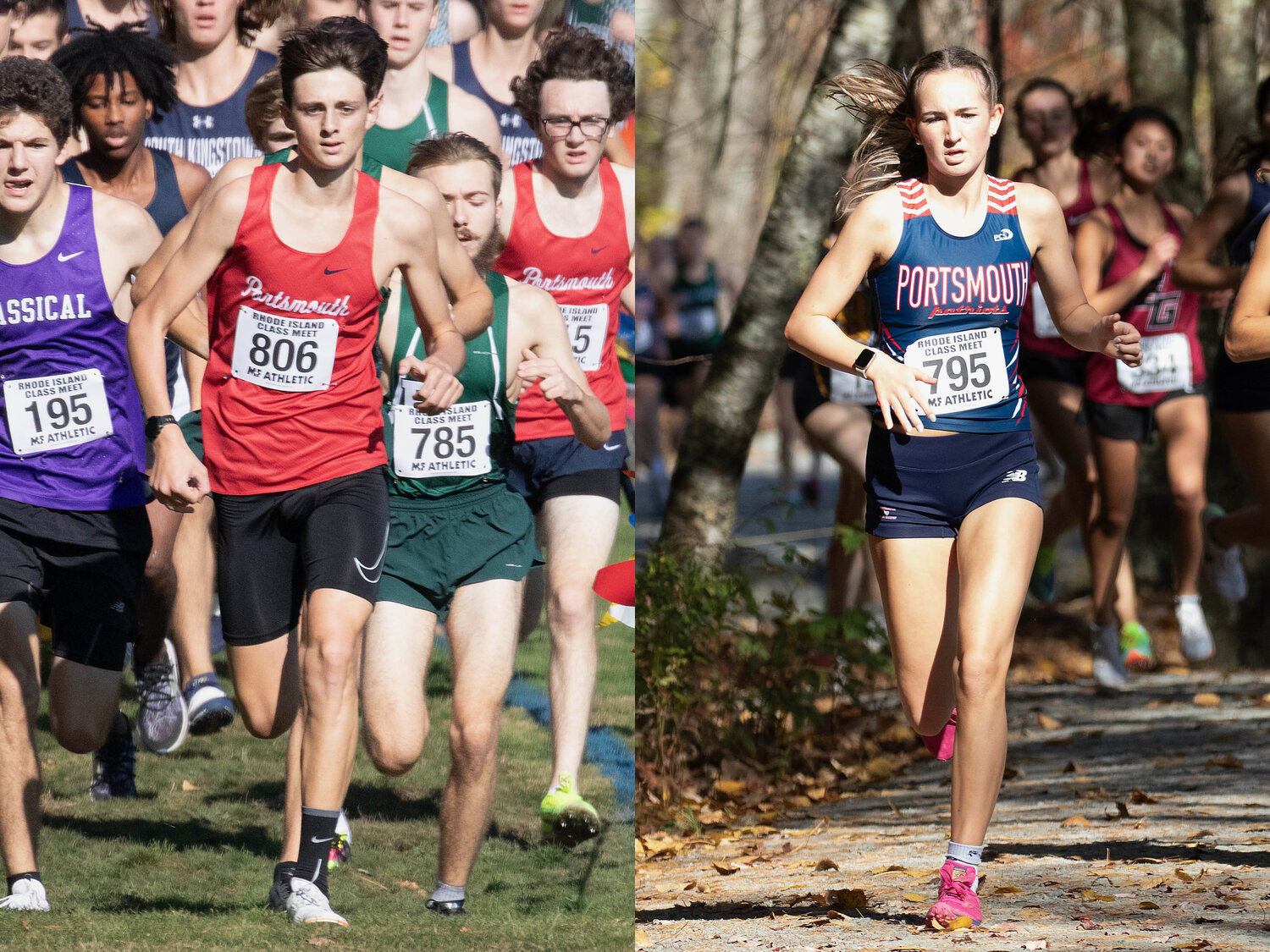 Sean Gray and Allie Kaull compete in the Class B Cross-Country Championship at Ponaganset High School on Oct. 28. They both qualified for the New England Championships this weekend.