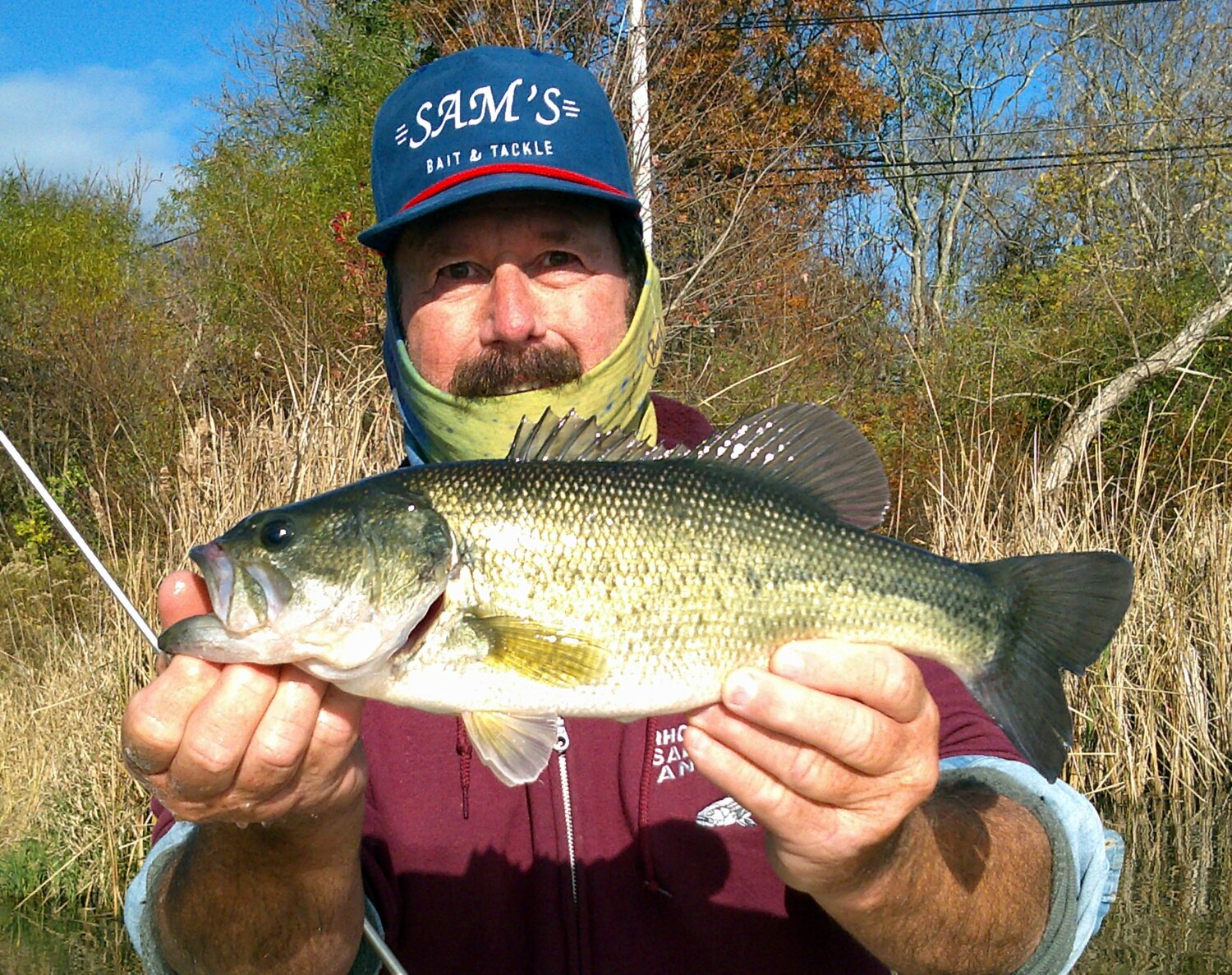 John Migliori with an Aquidneck Island largemouth bass: “Sunday morning I caught this nice, 17-inch largemouth using a Kastmaster lure.”