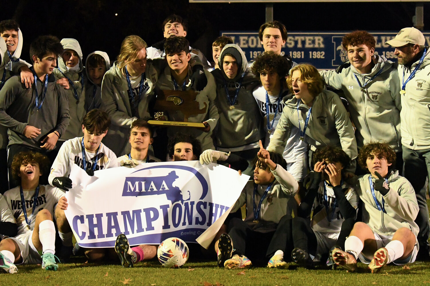 The MIAA Division V state soccer champion Westport Wildcats pose for a photo following their victory Saturday afternoon.