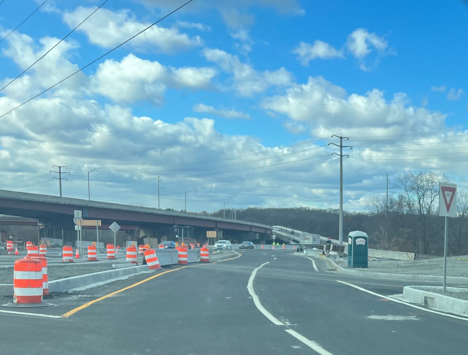 The new on-ramp to the reconstructed Henderson Bridge from Massasoit Avenue.