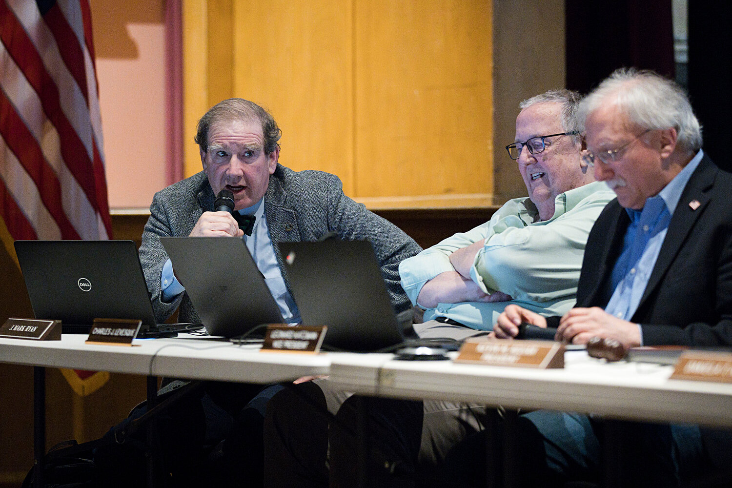 Council members J. Mark Ryan, Charles Levesque, and Leonard Katzman (from left).