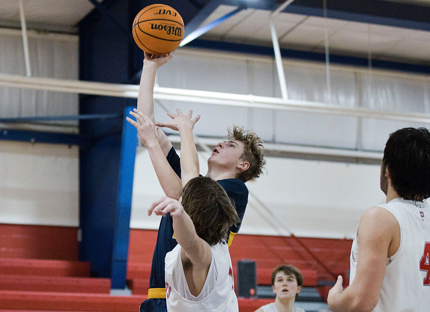 Evan Anderson lays a shot up during the second half of Thursday's game against Portsmouth.