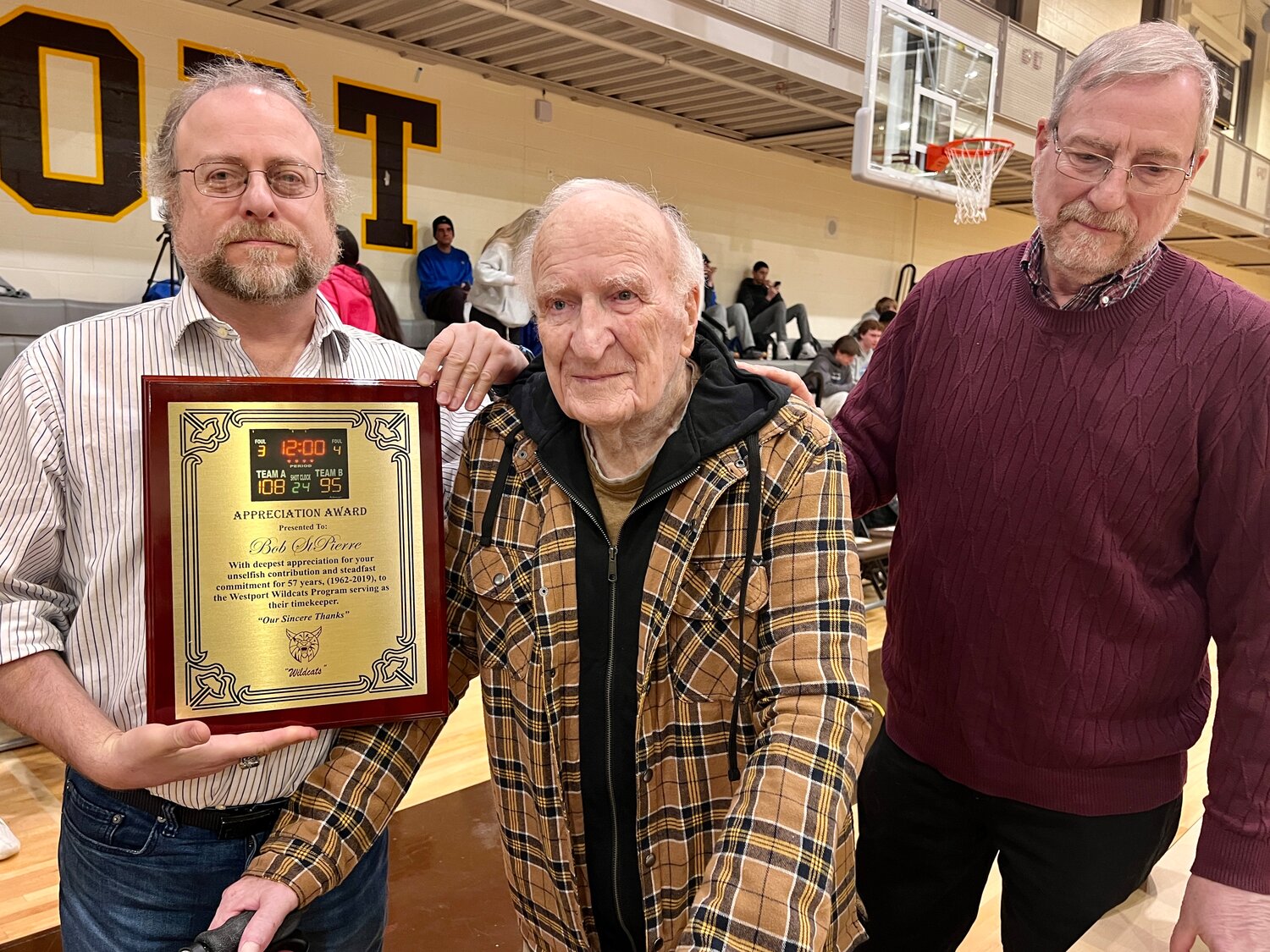 Bob St. Pierre (center) with his sons Jim (left) and Robert (right).