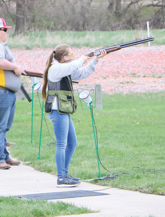 THE HOT SHOTS INVITATIONAL was held Saturday. Pictured, Anika Stearns takes down a target. Results will be posted in Thursday&rsquo;s The Democrat.  -- Joseph Schany photo