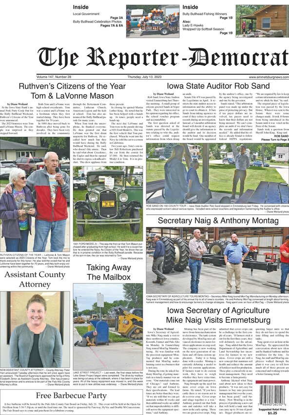 Emmetsburg Reporter-democrat - July 13, 2023 - Emmetsburg Reporter Democrat