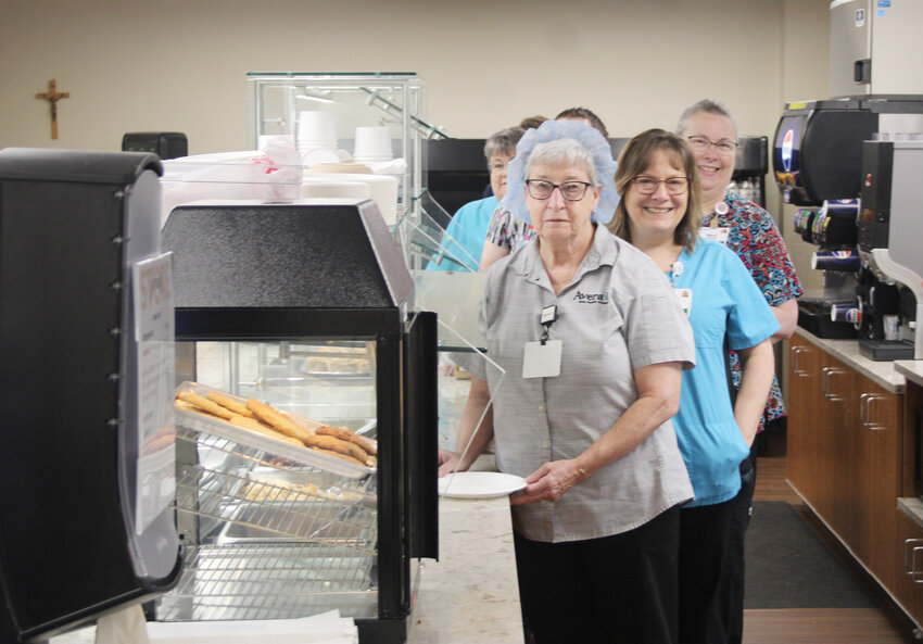 Avera Holy Family employees enjoy the breakfast line in the newly refurbished cafeteria.