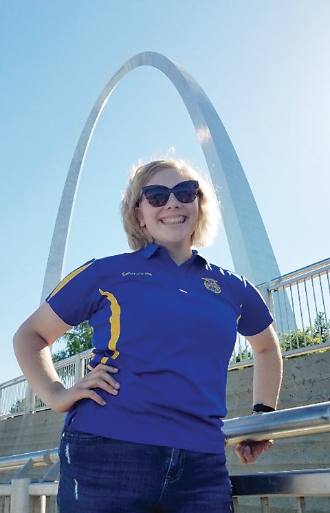 Estherville FFA student Shelby Brosh attended a conference in St. Louis earlier this summer.