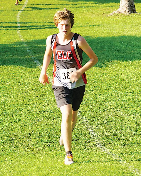 ELC senior Isaac Reineke helped the Midgets to a second-place finish at Emmetsburg on Monday.