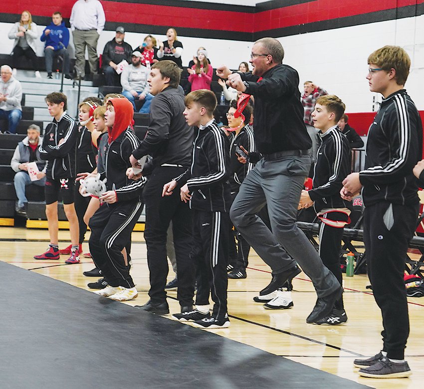The Estherville Lincoln Central Wrestling Team has plenty to be excited about this season as the Midgets are currently 5-2 in dual matches through the first half of the schedule. ELC returns to action in 2023 at home against Cherokee and Spencer next Thursday, Jan. 5.  Photo by David Swartz