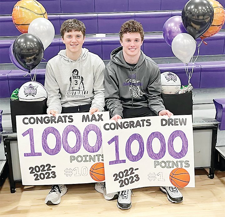 GT/RA seniors Max Hough and Drew Schnell both reached the 1,000-point milestone on the same night last Friday.