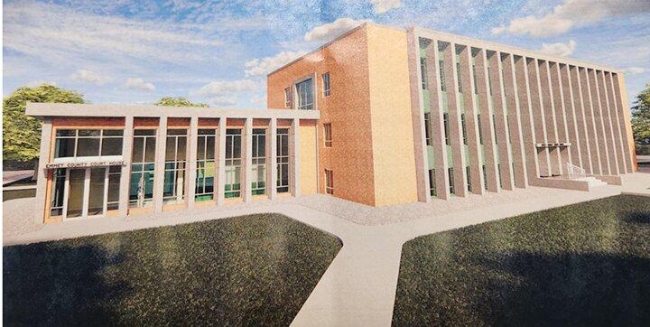 Above is an architect&rsquo;s drawing of the proposed addition to the Emmet County Courthouse.