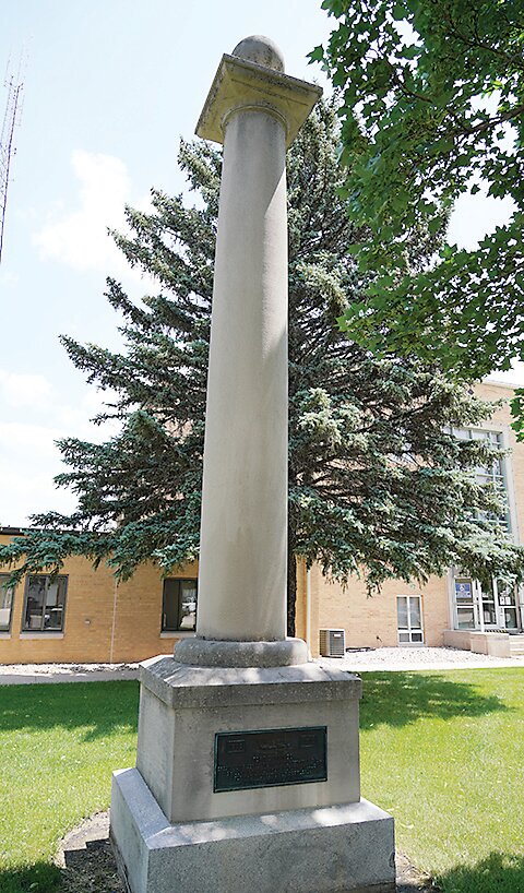 The Emmet County Supervisors received a request this week to move the Fort Defiance monument in front of the law enforcement center to Memorial Park, located on the northeast corner of Central Avenue and 18th Street in Estherville. One plaque on the monument reads, &ldquo;To the memory of the pioneers of Emmet County, Iowa, and in honor of the patriotic soldiers who endured hardships that future generations might enjoy the blessings of civilization. This monument was erected through the efforts of Okamanpada Chapter Daughters of the American Revolution - 1911.&rdquo; A second plaque lists the dates of 1860 and 1911 and says, &ldquo;Fort Defiance - erected on block 59 original plat of Estherville, Iowa, by Company A Northern Border Brigade for the protection of settlers against marauding Indians.&rdquo;