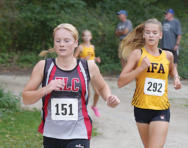 ELC&rsquo;s Conner Matheson leads a group of runners at last week&rsquo;s meet at Humboldt.