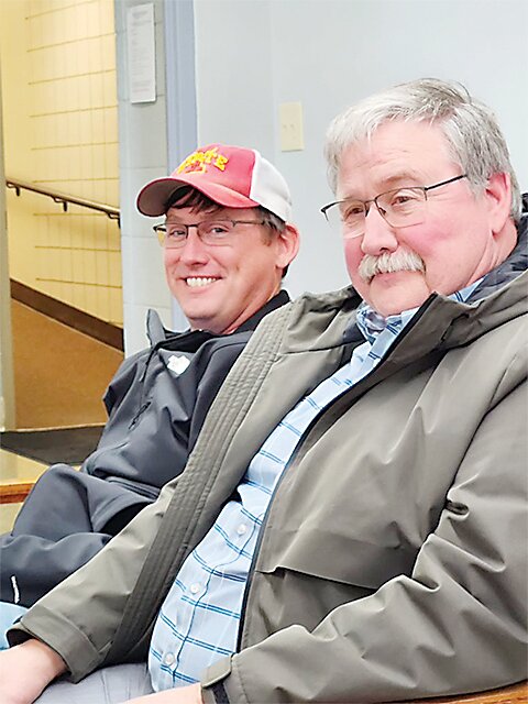 Tony Condon Jr. and his father Tony were present when senior&rsquo;s name was drawn to determine the winner of the Estherville Ward 1 race held Nov. 7. Condon senior tied in a three-way race.