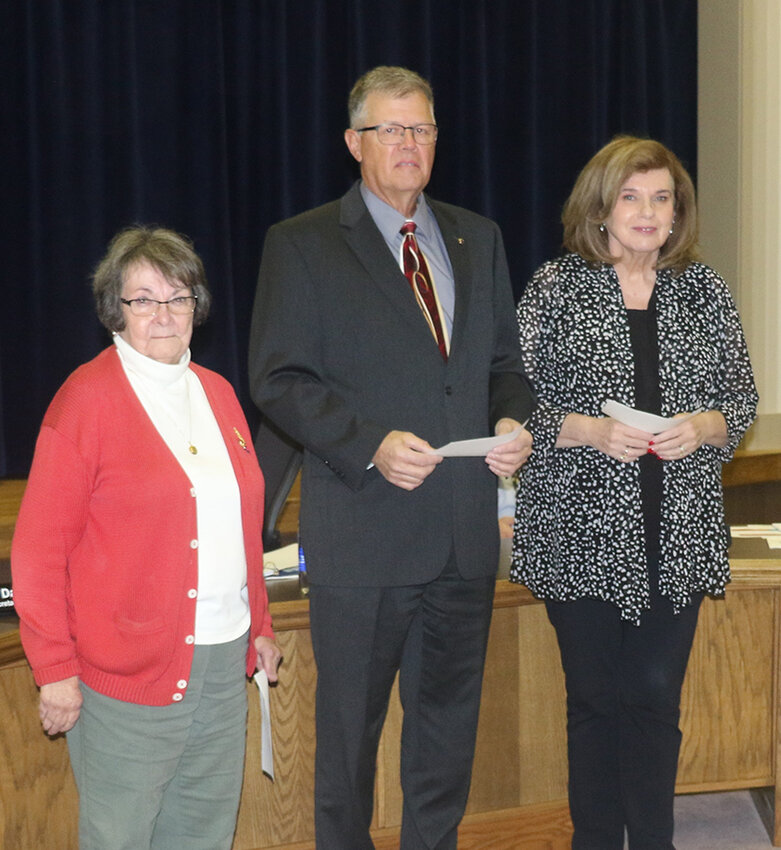 Jan Lund, Arden Kinnander and Jane Van Goeken were sworn in as trustees at the Wednesday, Dec. 13 Iowa Lakes Community College Board of Trustees meeting. Kinnander was elected as new trustees president.