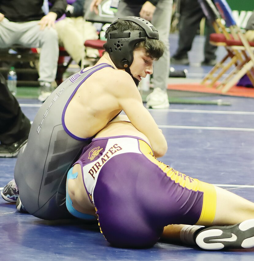 GT/RA sophomore Caleb Swedin wrestled his way to a fifth-place medal in the Class 1A 126-pound bracket.