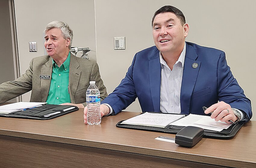 Iowa Sen. Dave Rowley  and State Rep. Henry Stone addressed citizen concerns at a Legislative Town Hall meeting Saturday, March 16 at Estherville Public Library.