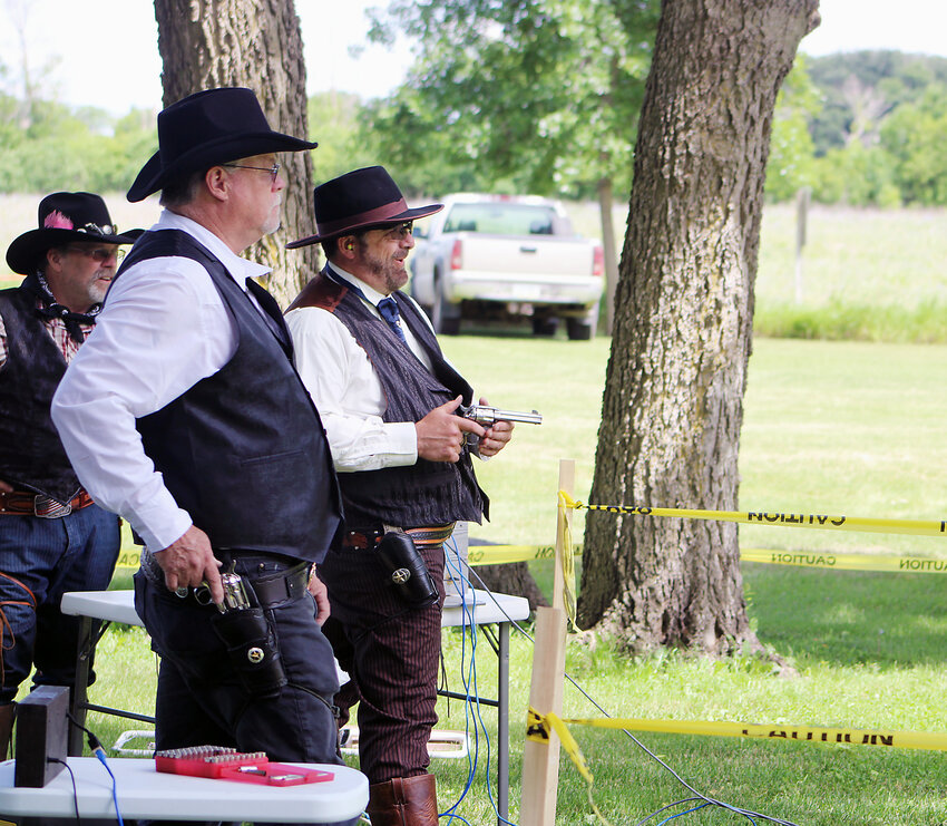 The Cowboy Fast Draw club based in Mitchell, South Dakota put on an exhibition of their sport. Cowboy Fast Draw is an anachronism – the sport began about 40 years ago, but involves original or reproductions of weapons as well as clothing styles from the late 19th century.