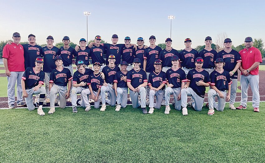 The Estherville Lincoln Central Baseball Team posed for a photo after winning its third straight Lakes Conference title following their 1-0 win over Storm Lake.
