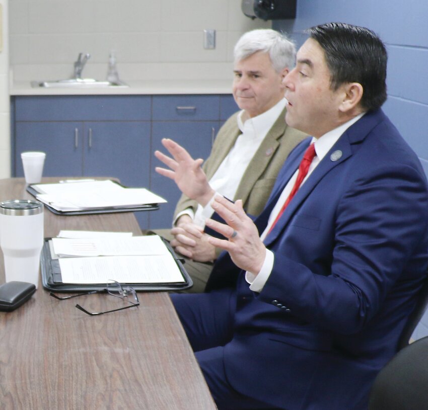 Dist. 5 Sen. Dave Rowley and Dist. 9 Rep. Henry Stone addressed constituent questions at a legislative town hall Saturday, March 8 at the Regional Wellness Center in Estherville.