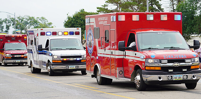 Estherville’s ambulances are annually a part of the Sweet Corn Days Parade.
