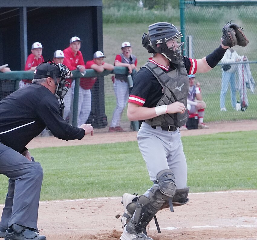 ELC junior Layton Yager is behind the plate again for the Midgets this season.