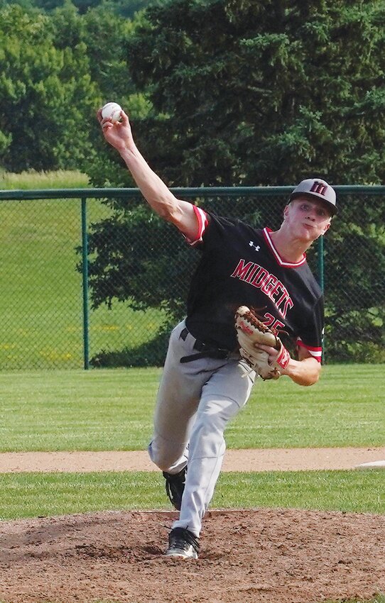 ELC freshman Garrett Smith earned the pitching victory against Storm Lake on Monday.