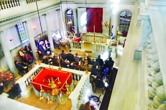 Inside Touro Synagogue.