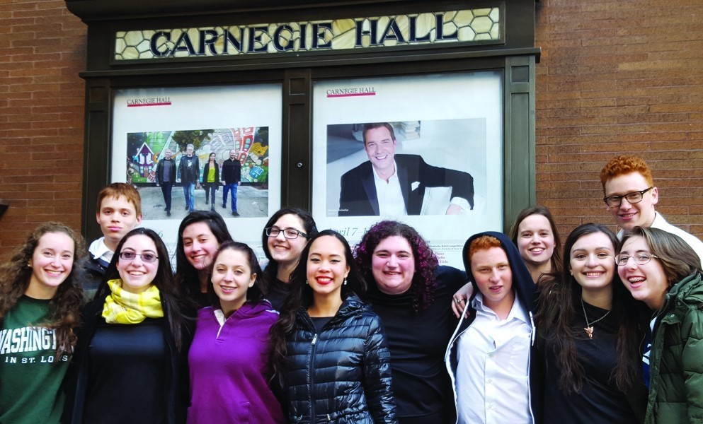 HaZamir Providence poses outside of Carnegie Hall at a past competition.