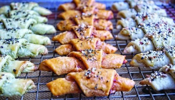 Mixed savory rugelach