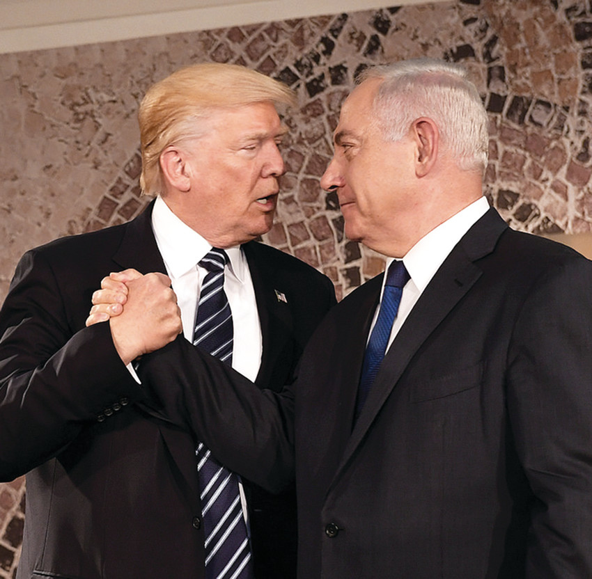 U.S. President Donald Trump, left, with Israeli Prime Minister Benjamin Netanyahu at the Israel Museum in Jerusalem.