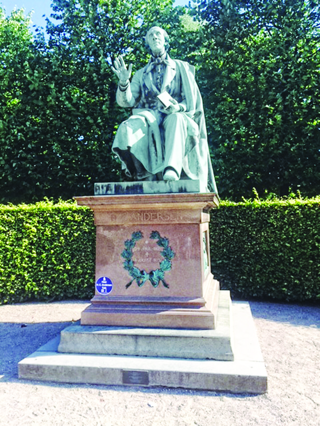 A statue of Hans Christian Andersen