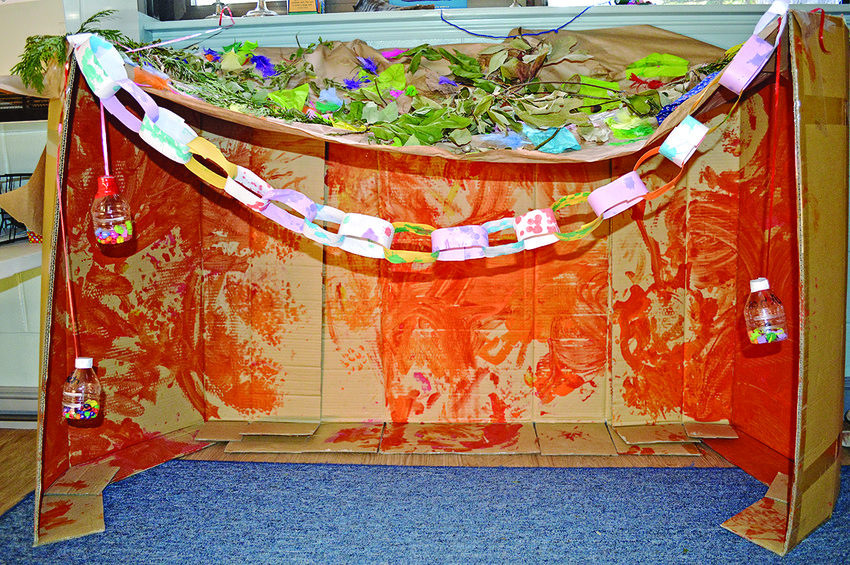 A sukkah designed by David C. Isenberg Family Early   Childhood Center children during a past celebration.