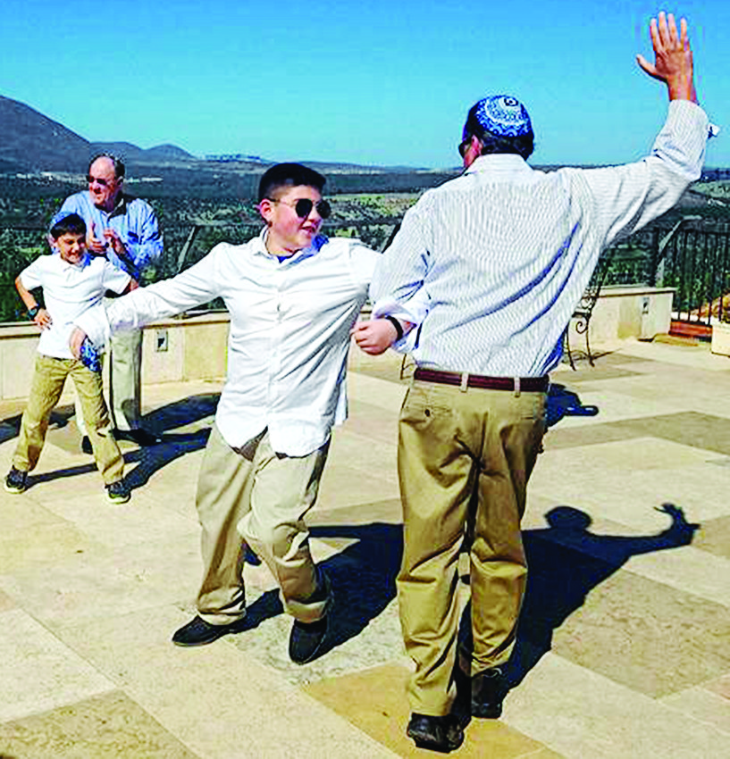 Reese Sock dances during his Bar Mitzvah trip to Israel.