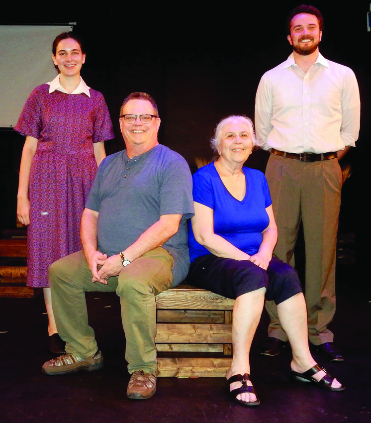 Hannah Antman and Alex Ireys are standing in a picture taken during the Chicago performances of &ldquo;How Many Bushes Am I Worth?&rdquo; Kevin Olson is seated with Bena Shklyanoy. Jake Malavsky  will play the role of Alex in the Providence production.