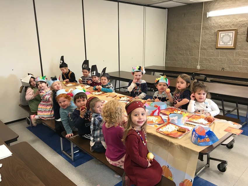 Pre-K and Kindergarten recent Thanksgiving &ldquo;Feast&rdquo; at Providence Hebrew Day School.
