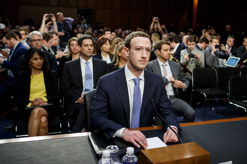 Facebook CEO Mark Zuckerberg testifies at a joint hearing of the Senate Judiciary and Commerce committees on Capitol Hill in Washington D.C., on April 10, 2018. Later that year, the Anti-Defamation League would start to pivot from collaborating with Facebook to pressuring it on its hate speech policies.