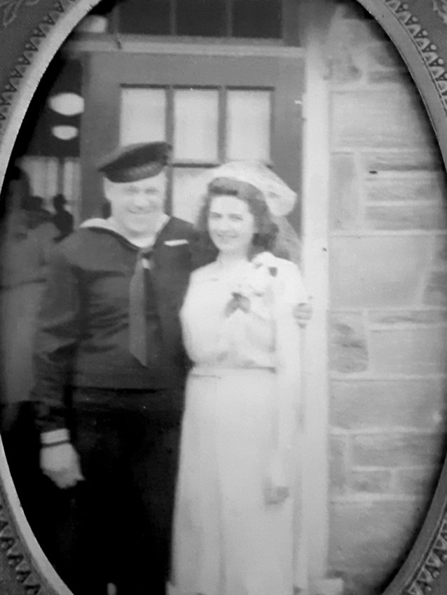 Isaac &quot;Ike&quot; Kessler and Sylvia Kessler are pictured in June of 1945 after they were married. Ike served aboard a destroyer escort in the Navy during World War II.