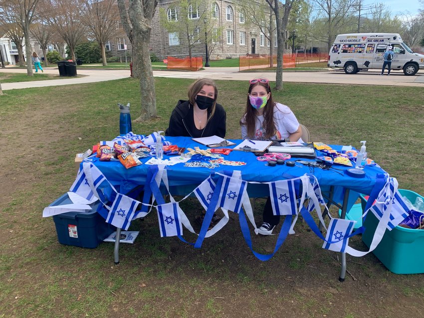 Kayla Weiss and Becca Greenbaum at the Israel celebration sponsored by University of Rhode Island Hillel.