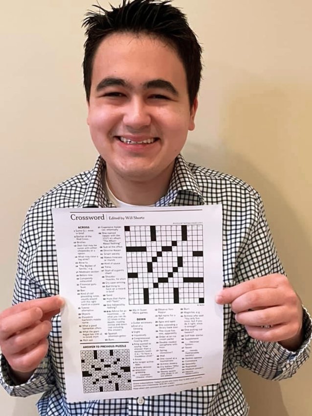 Nathan Hasegawa with his winning puzzle.