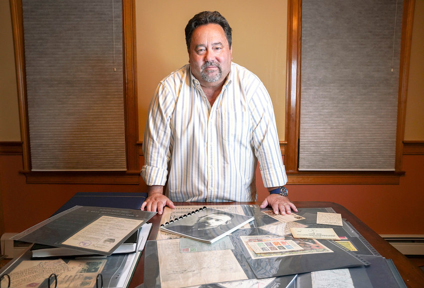 Stuart Freiman with some of his collection.