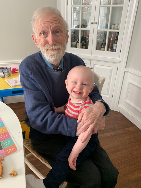 Mike and grandson Noah look forward to happy times.