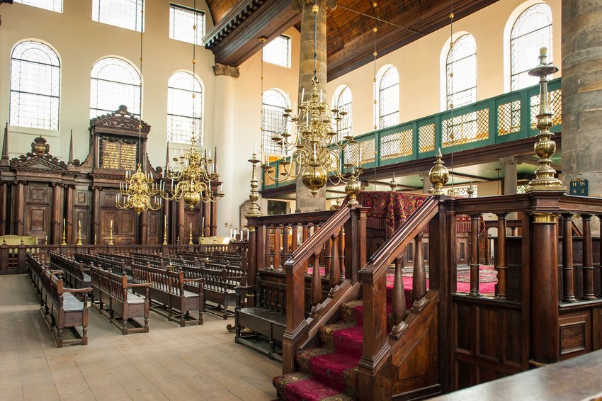 Interior of the Portuguese Synagogue in Amsterdam. Photo was taken in May 2014.
