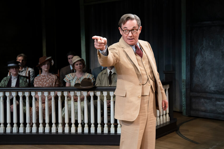 Richard Thomas as Atticus Finch and members of ensemble of the touring &ldquo;To Kill a Mockingbird&rdquo; at the Providence Performing Arts Center through Feb. 11.