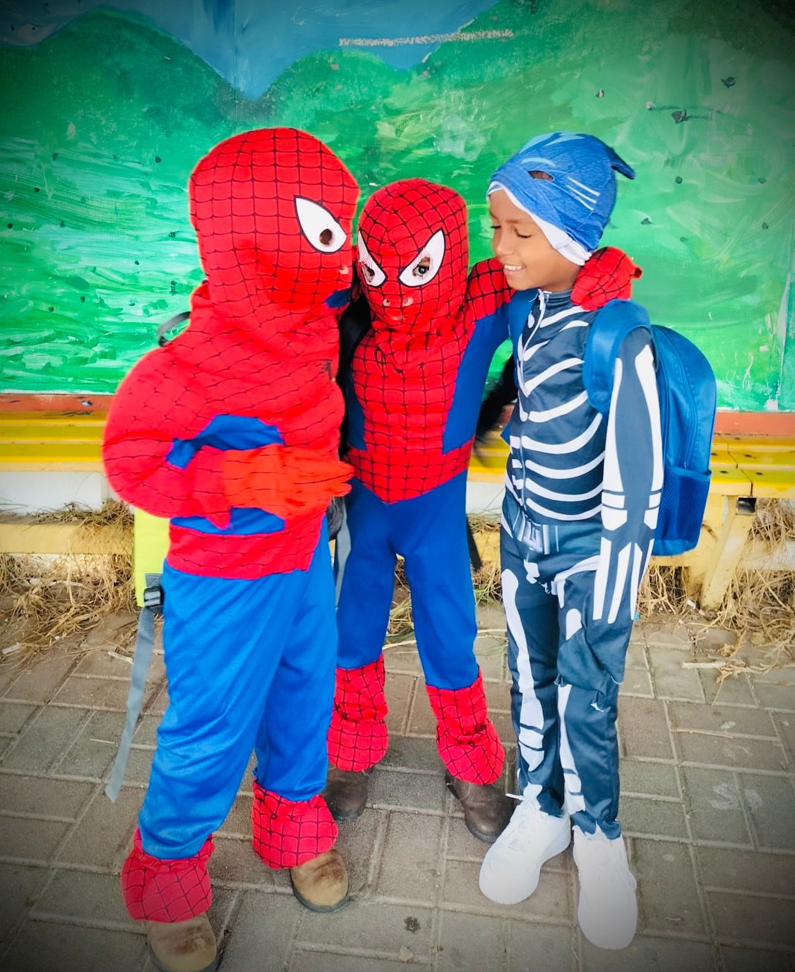 Children in Afula-Gilboa enjoy the Purim costumes collected by synagogues in Rhode Island and sent to Israel.